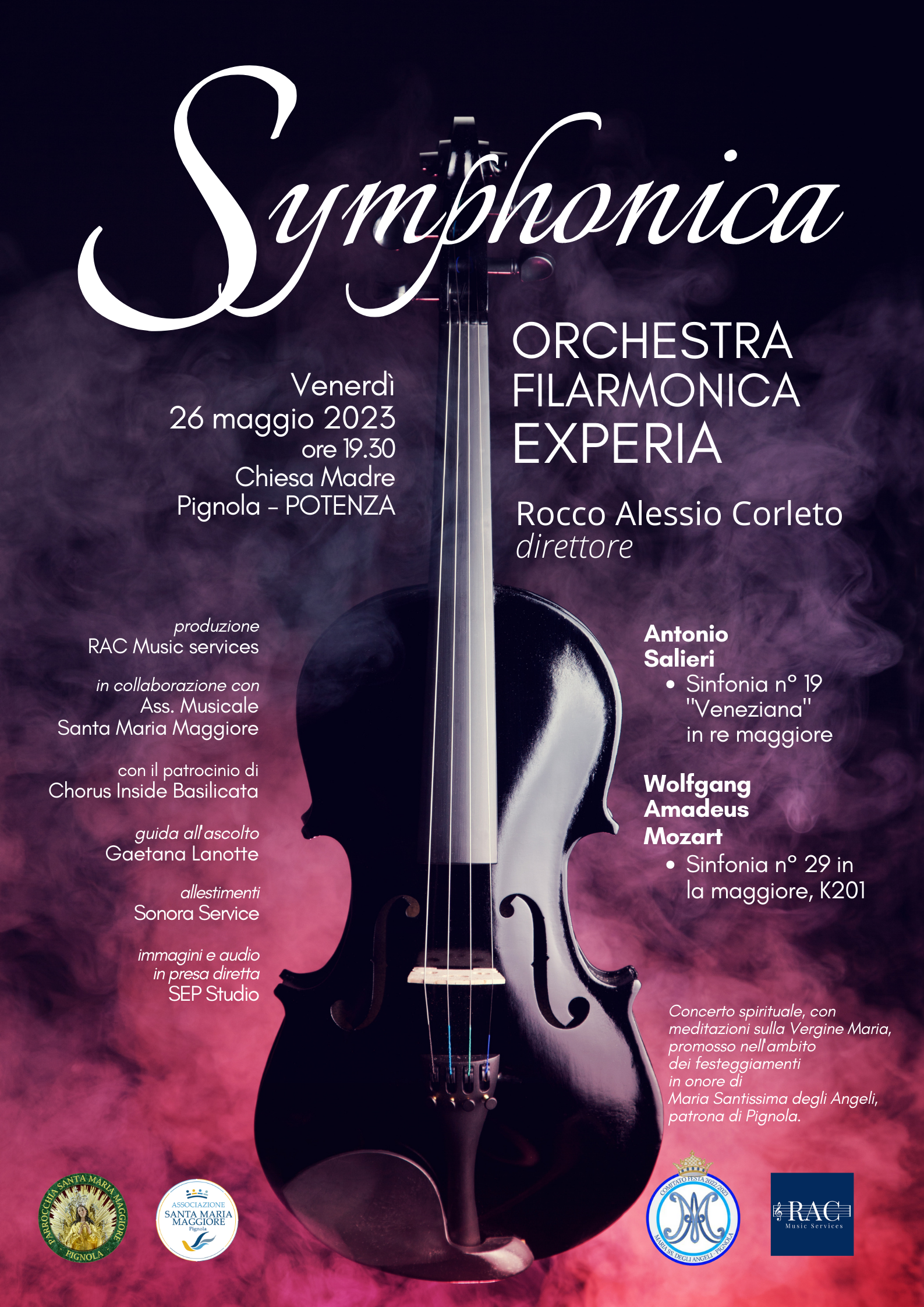 Symphonica – Salieri VS Mozart – Pignola 26 maggio 2023