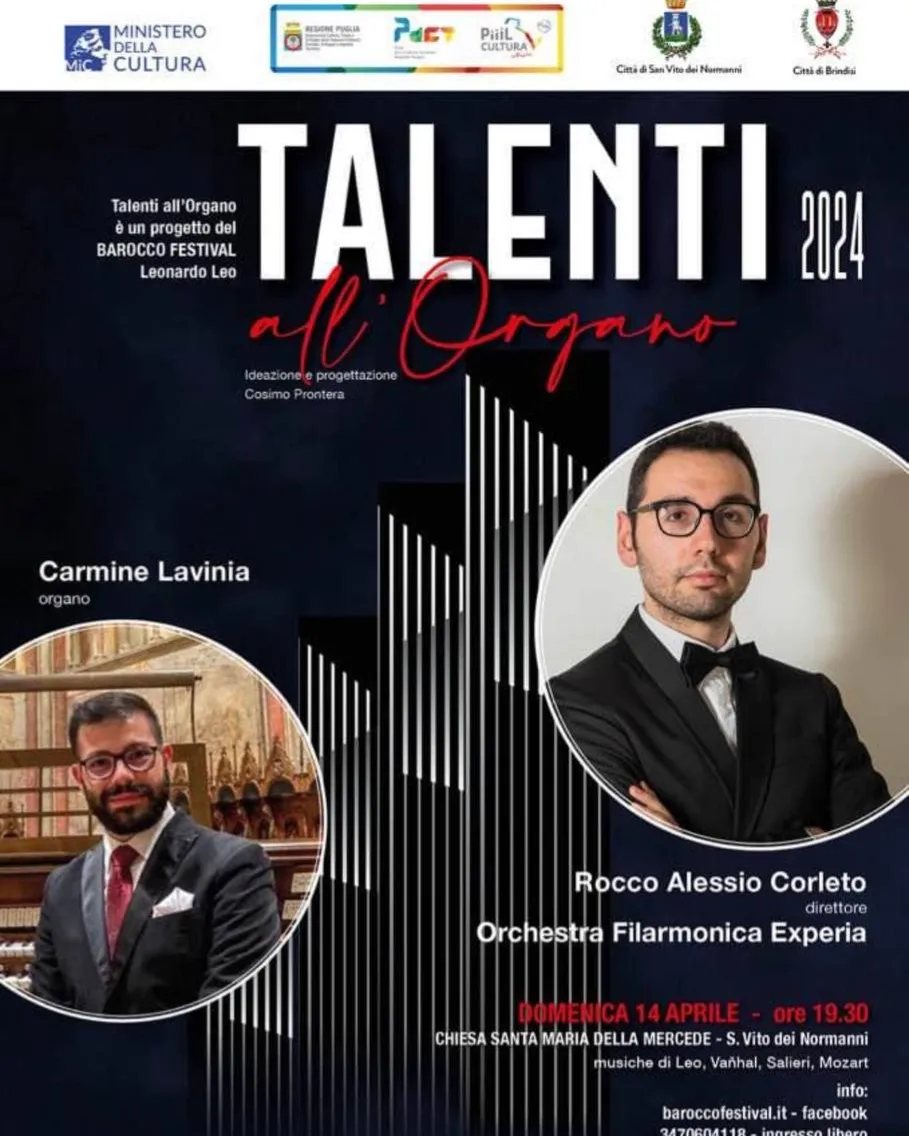 TALENTI ALL’ORGANO – Concerto per organo e Orchestra 14 aprile 2024