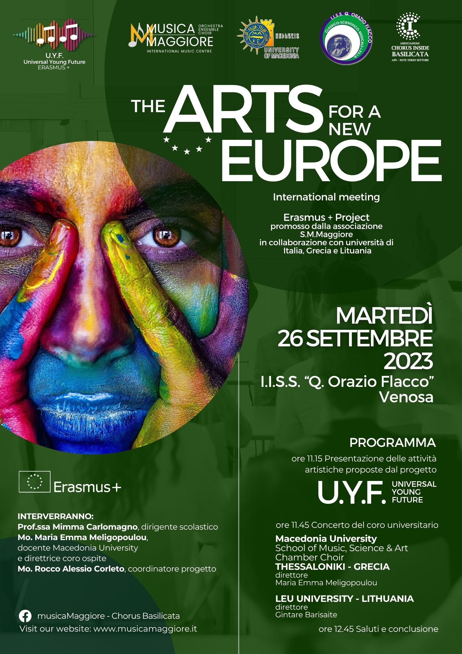 The Arts for a new Europe, 26 Settemnre 2023 Venosa