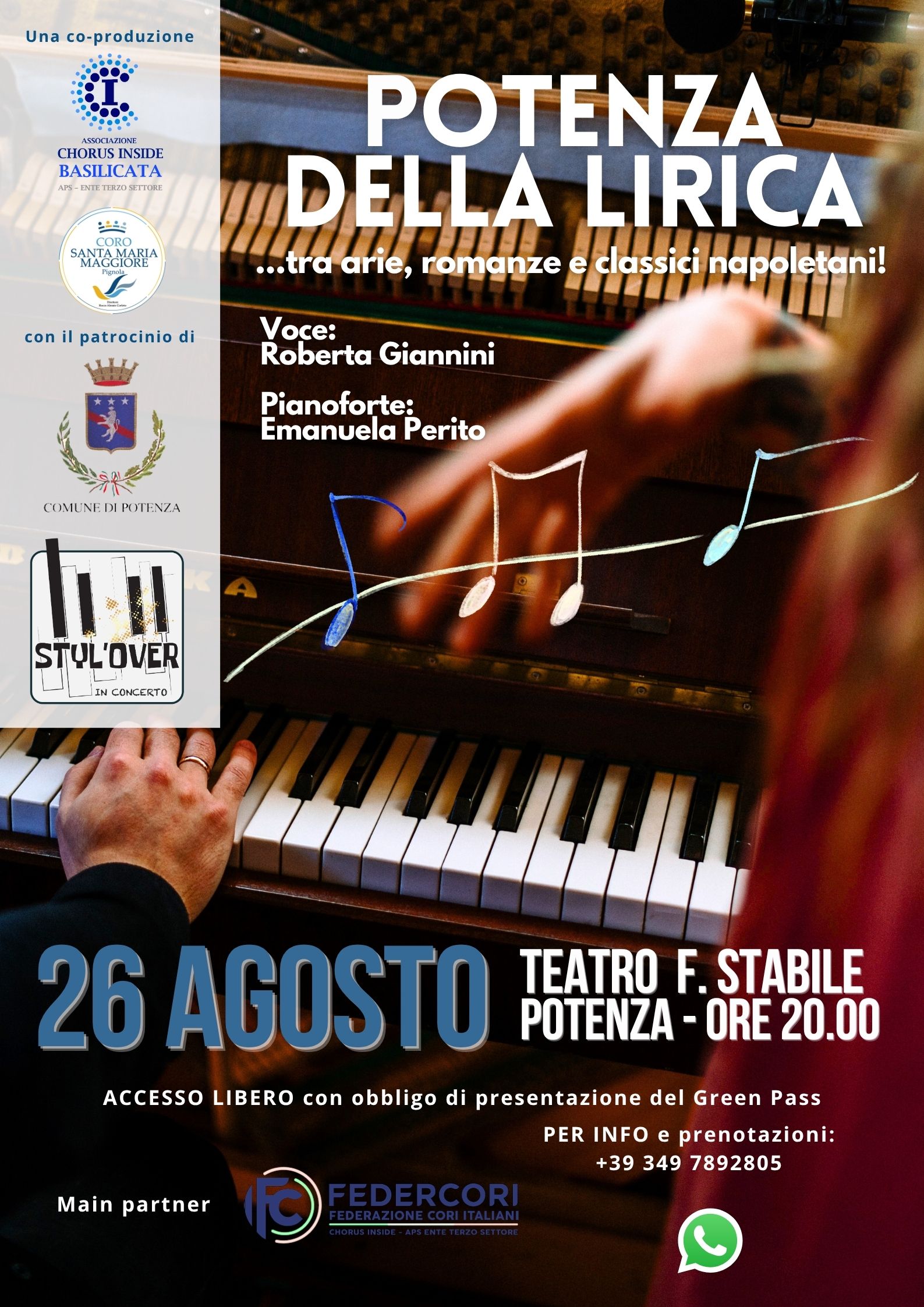 POTENZA DELLA LIRICA – 26 agosto 2022 Teatro F.Stabile, Potenza
